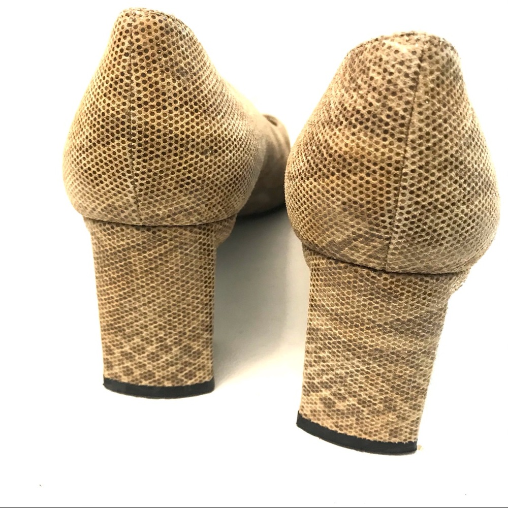 Stuart Weitzman Python Leather Pumps Chunky Heel … - image 3